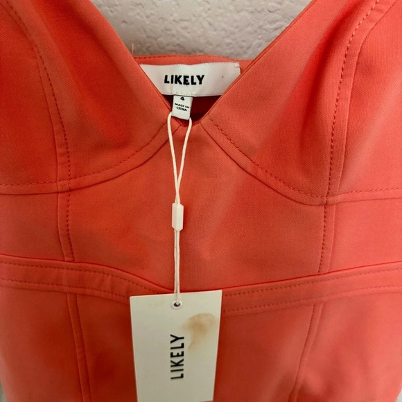 Likely NWT Coral V Neck Mini Dress 4 - Picture 5 of 5